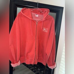 Stussy Red Zip-Up Hoodie